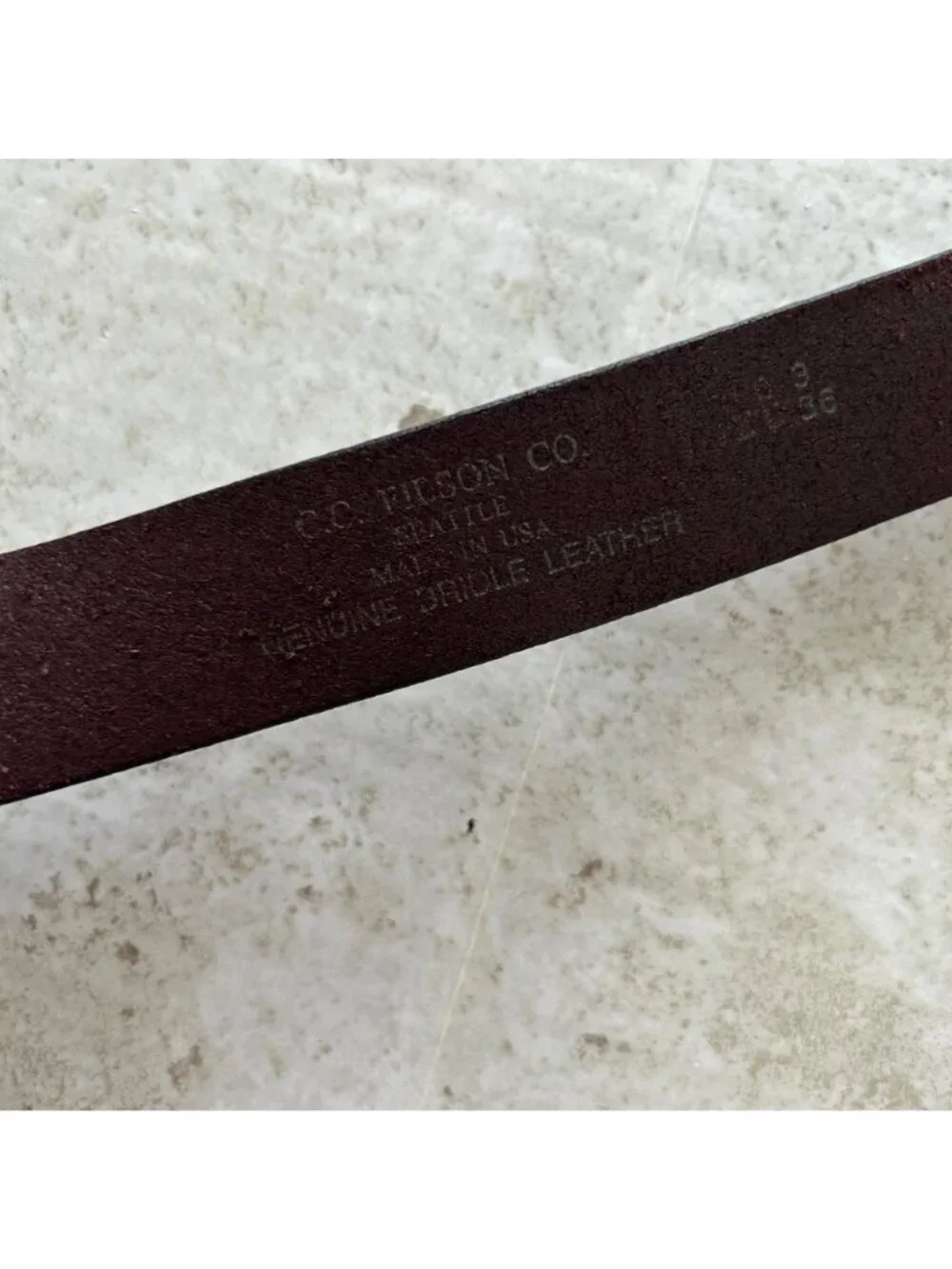 Filson Men's Sz 36 Brown Leather Belt With Brass Buckle Genuine Bridle Leather